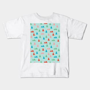 Minimalist triangles geometric pattern in light blue Kids T-Shirt